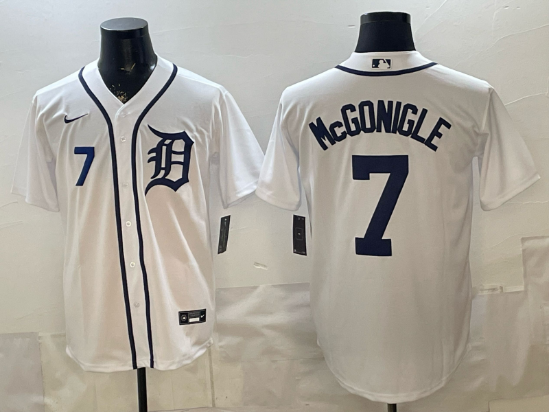 Men Detroit Tigers #7 McGonigle whiteGame Nike MLB Jersey 0402005
